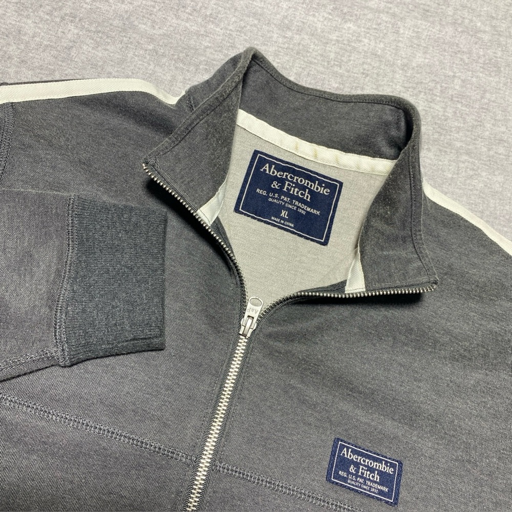 Abercrombie Fitch Jacket Mens Extra Large Gray Athleisure Track Full Zip XL